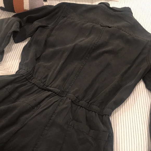 Moody Jumpsuit Charcoal Drawstring Waist Long Sleeve S - Picture 14 of 15